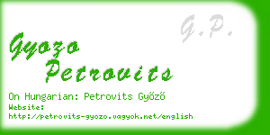 gyozo petrovits business card